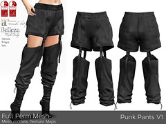 Full Perm ~ Women's Mesh Punk Pants V1 MAITREYA, BELLEZA (Freya, Isis, Venus), SLINK (physique, hourglass)