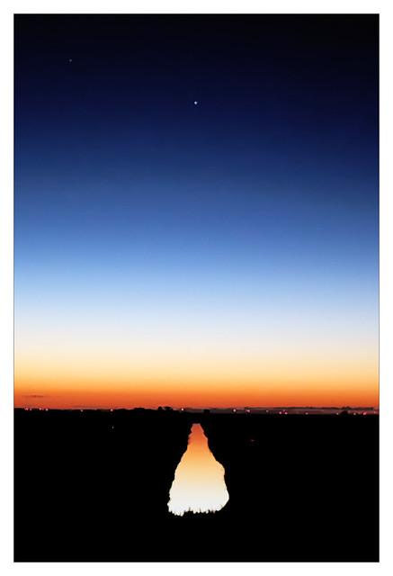 venus over canal at sunrise