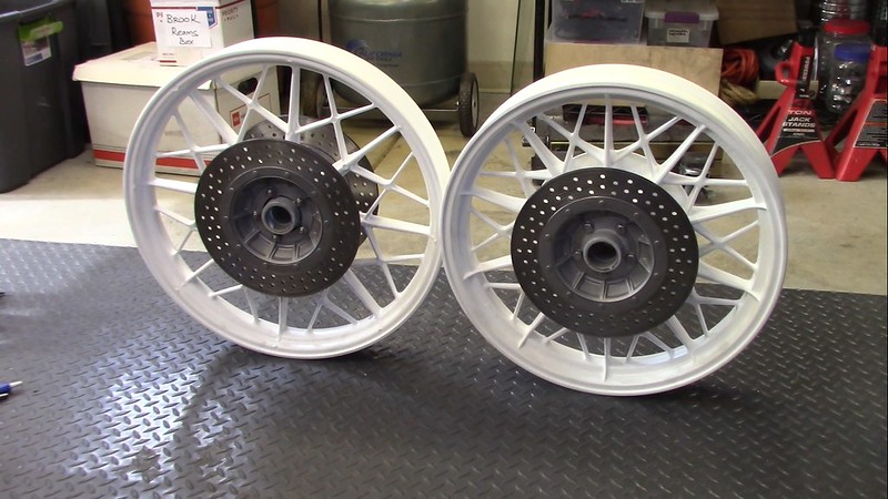 Brake Disk Rotors Installed On Newly Powder Coated Wheels