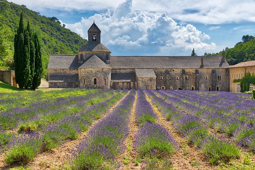 lavender provence france abbaye senanque clouds hdr occitania
