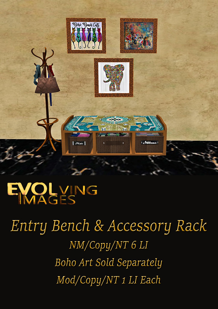 Entry Bench & Boho Art