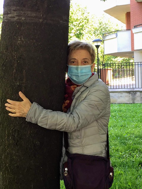 my sister who loves to hug trees