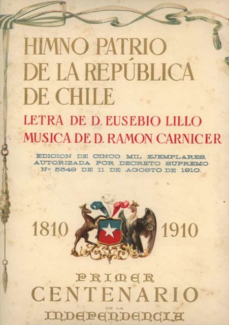 La primera partitura de Ramón Carnicer se llamó Himno Patriótico de Chile. También se ha conocido como Marcha Patriótica de Chile, Himno Patrio o Himno Nacional. Canción Nacional de Chile es el nombre definitivo que se adoptó y es la que cantamos hoy