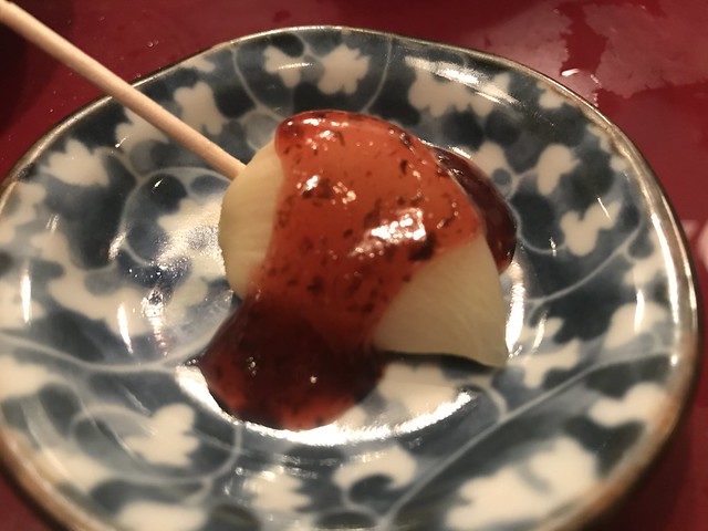 Garlic with plum sauce @Yassan restaurant, Kyoto