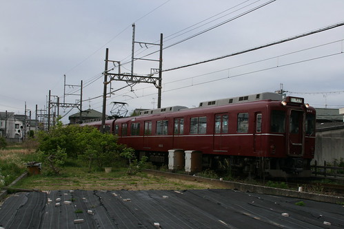 Kintetsu 8400 series (820 series color) near Nishi-Tawaramoto.Sta, Tawaramoto, Shiki, Nara, Japan /May 4, 2020