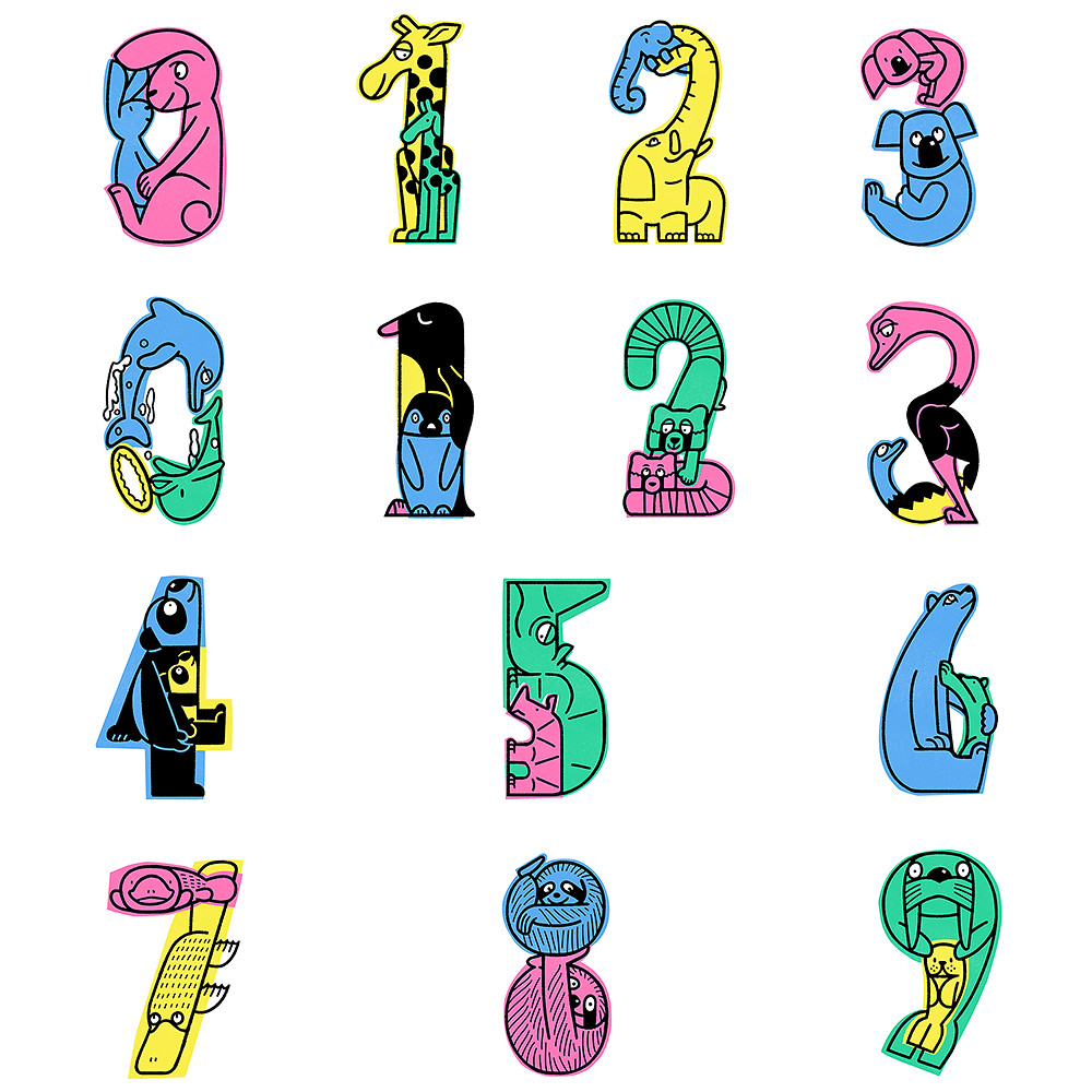 Family Typography | full & half width number illustration fo… | Flickr