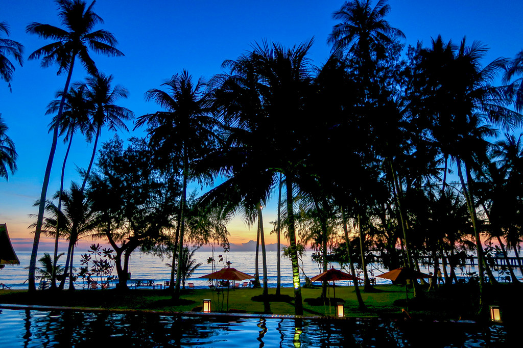 Sunset over Paradise Beach Resort