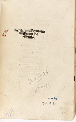 Perauld, Guillaume. Sermones de tempore et de sanctis. Tübingen, 1499 (1/4)