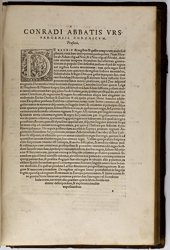 Burchard von Ursberg. Chronicum absolutissimum a Nino Assyriorum rege usque ad tempora Friderici II. Basel, 1569 (1/2)
