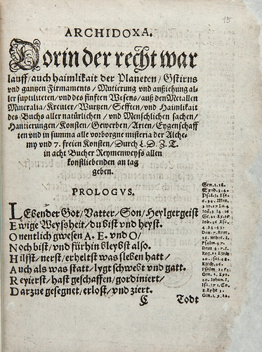 Thurneysser zum Thurn, Leonhardt. Archidoxa, dorin der recht war Motus, Lauff und Gang... Münster, 1569  (2/2)