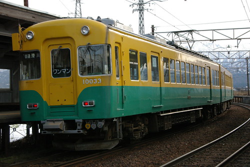 Toyama Chiho Railway 10030 series in Terada.Sta, Tateyama, Naka-Niikawa, Toyama, Japan /December 30, 2009