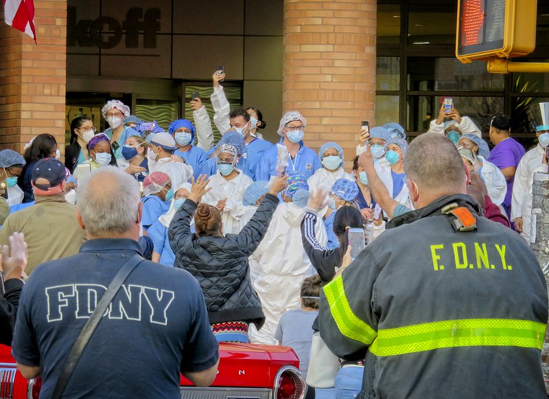 FDNY tribute to healthcare workers at Wyckoff Heights Medical Center