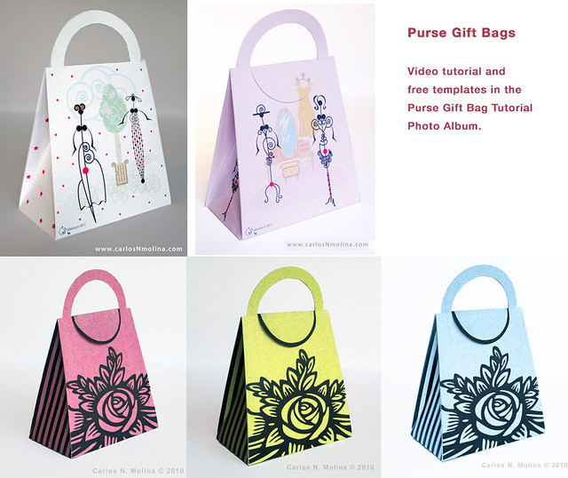 Purse Gift Bags Tutorial and Free Templates
