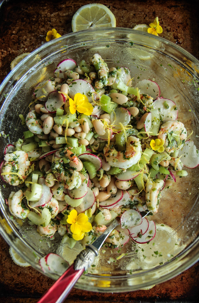 Lemon Shrimp and White Bean Salad from HeatherChristo.com