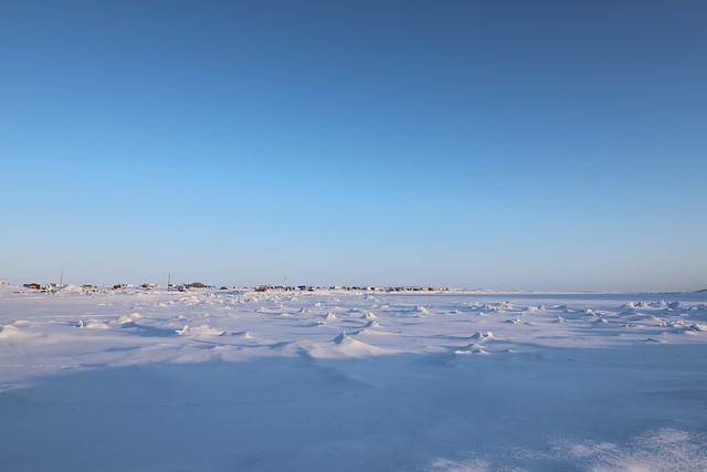 Winter view of an isolated arctic community