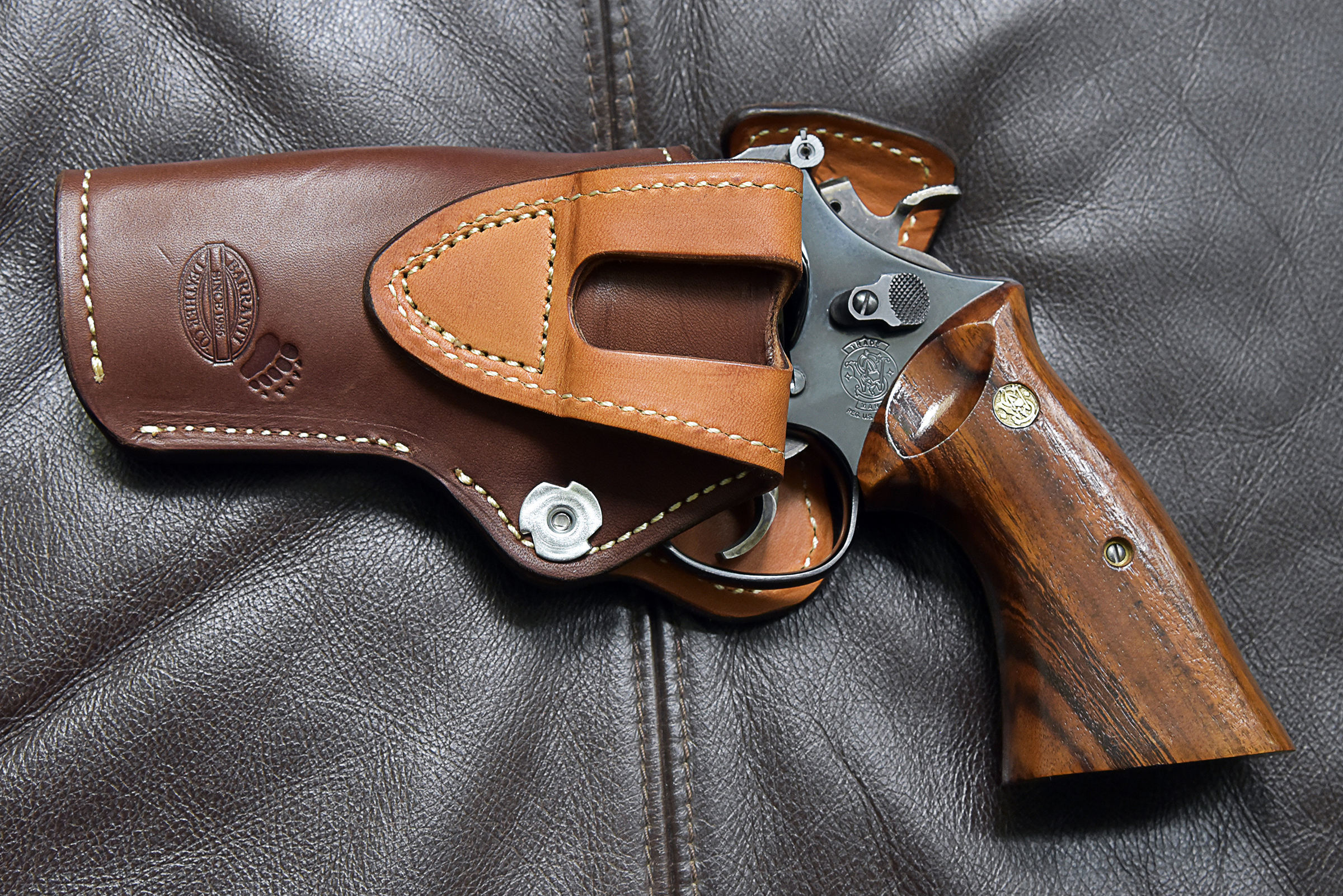 Details about   Belt Ride Leather Gun Holster LH RH For S&W L-Frame 3" 