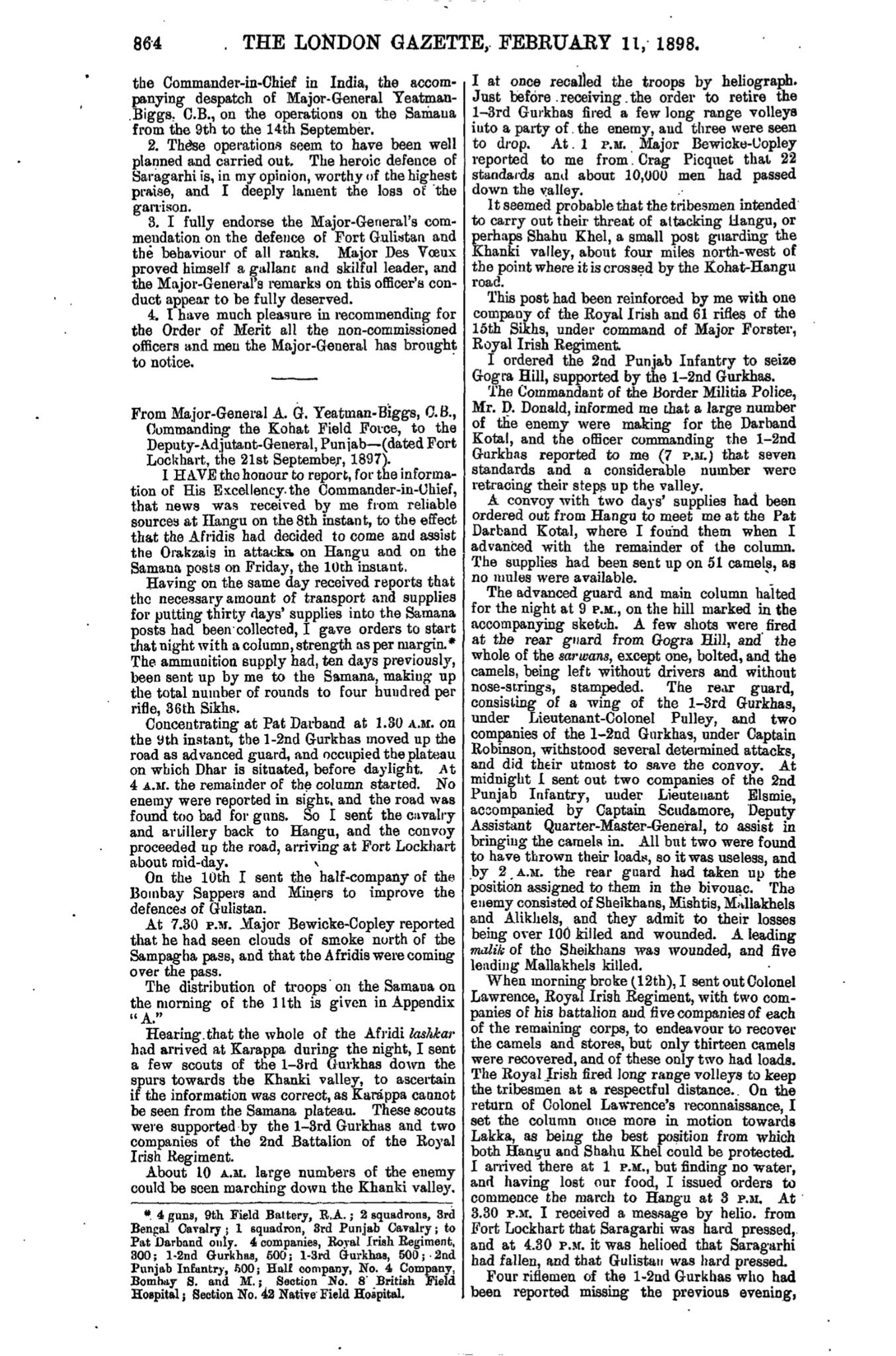 The London Gazette, February 11, 1898