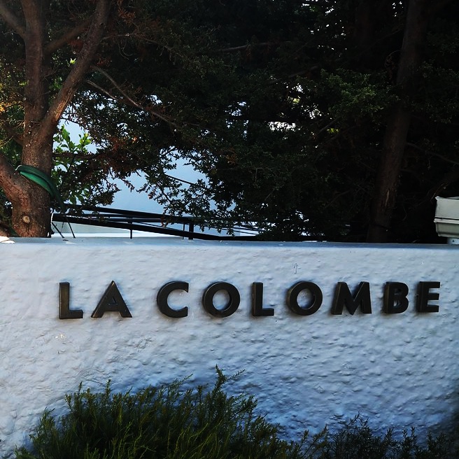 Entrance sign of La Colombe