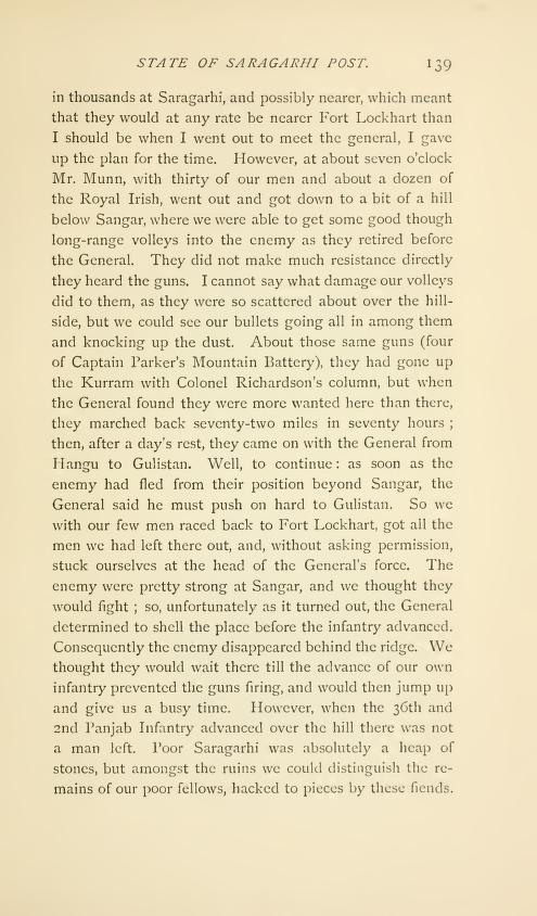 Col John Haughton letters on Saragarhi