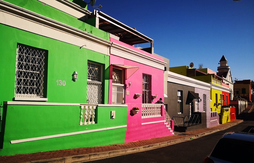 Colourful houses on the adjacent Chiappini Street, Bo Kaap