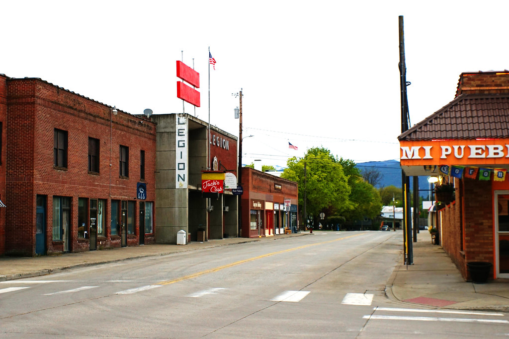 Downtown Bonners Ferry under the Stay Home Order
