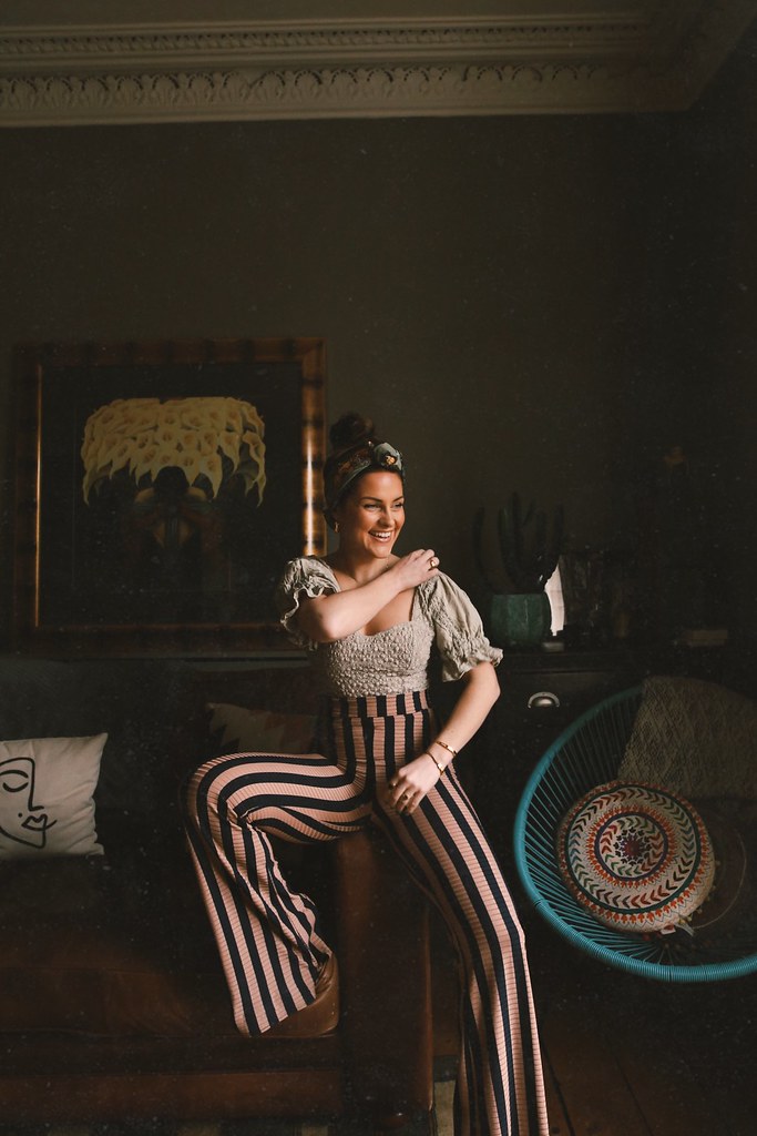 The Little Magpie  Nasty Gal Stripe flare trousers