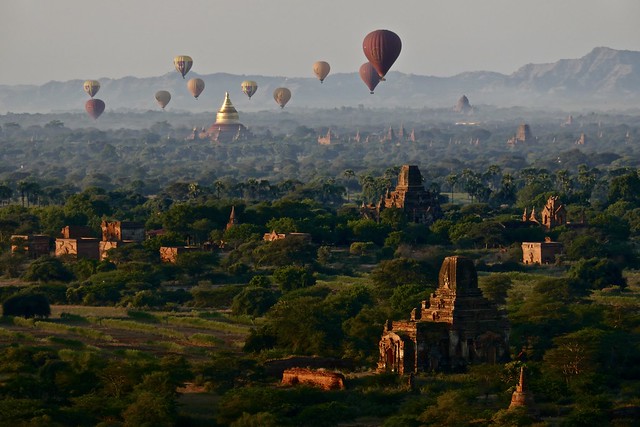 Bagan Balloons at Sunrise