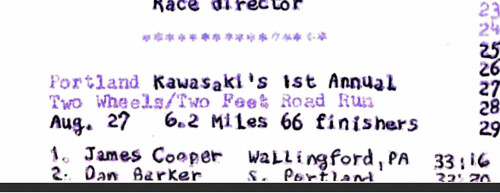 Portland Kawasaki's 1st Annual Two wheels/2 feet race