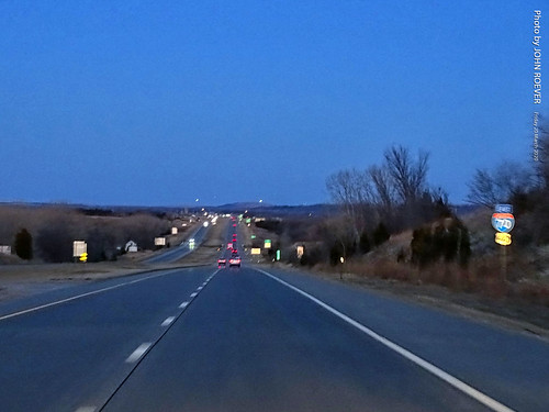 I-70 Eastbound after sunset, 20 Mar 2020 by photography.by.ROEVER, Driving eastbound I-70/US-40 just east of the K-99 interchange (Exit 328), heading back to Topeka fo
