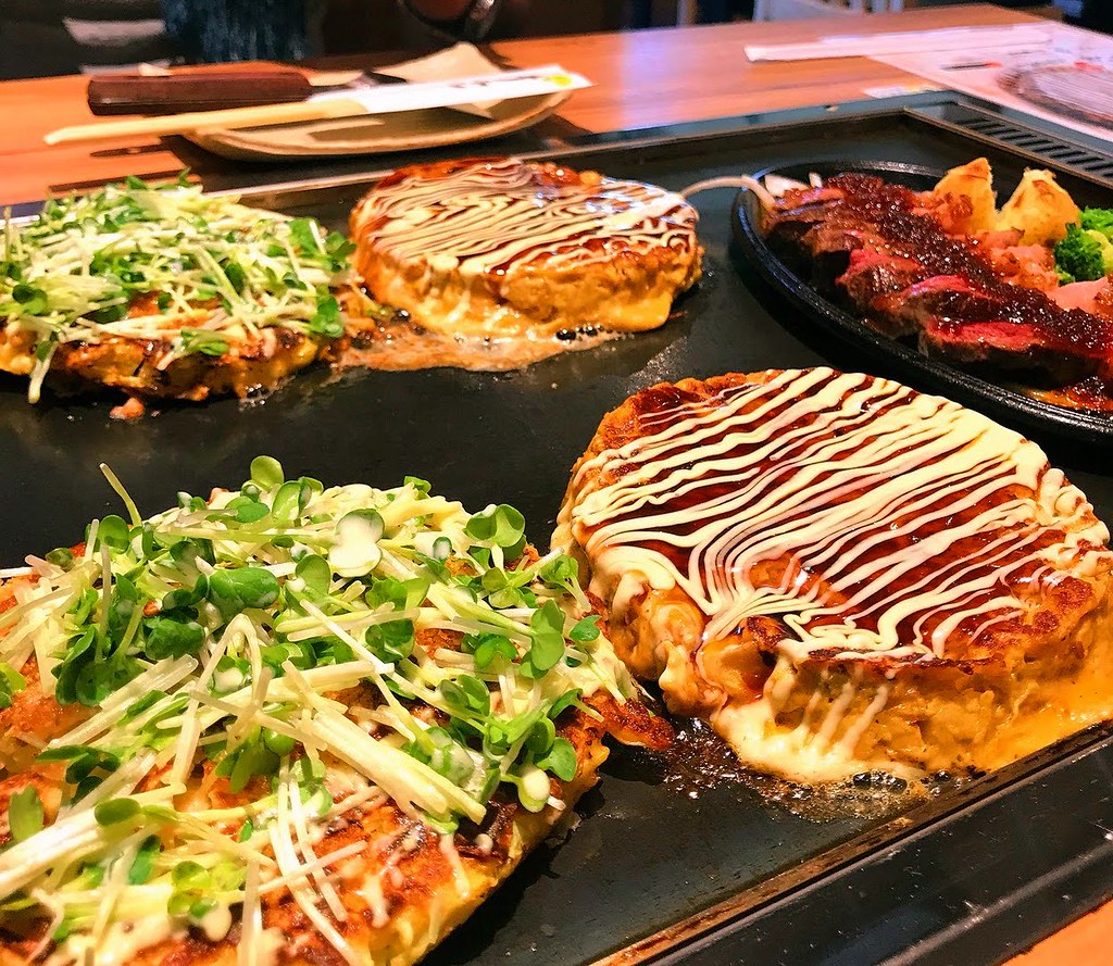 Japanese Okonomiyaki on a Grill