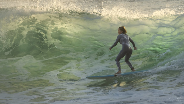 Blue surfing green