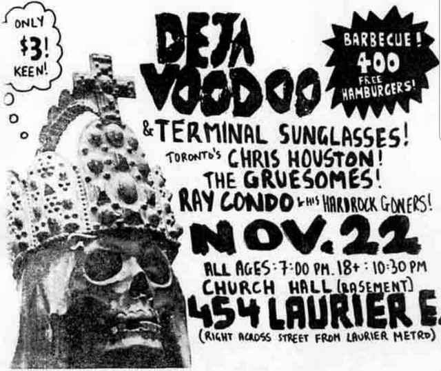 The Gruesomes - Sat Nov 22nd 1986 - Church Hall, 454 Laurier, Montreal, Canada