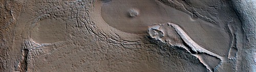 Mars - Crater Filled with Lobate Mantling Deposits and Ridges | by mariagatmariagat