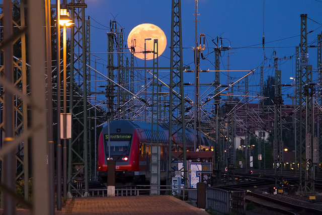 Train and moon