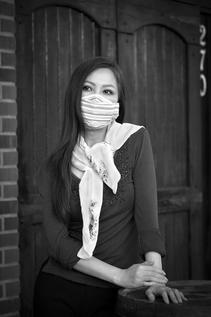 Black and White Art Photography Vietnamese Viet Nam Model Mask COVID 19 Coronavirus