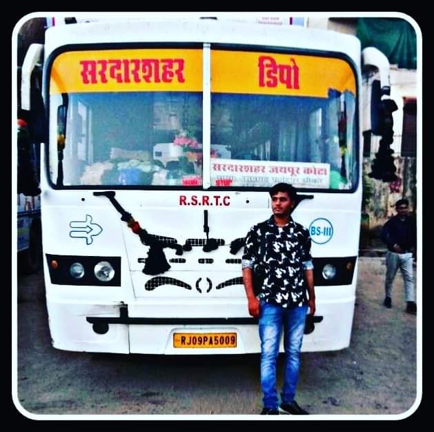 RSRTC Bus. Sardarshahar To Kota. Sardarshahar Depot