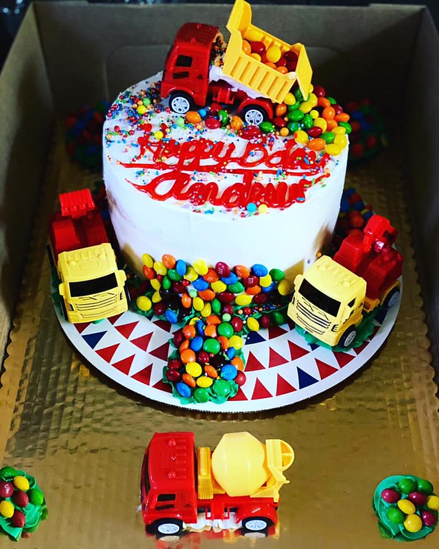 Boy's Dump Truck Birthday Cake by Taste My Cakes