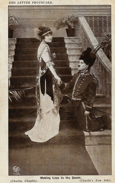 Charlie Chaplin and Charlotte Mineau in His New Job (1915)