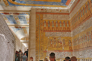 Luxor - Tomb of Rameses IV chamber hieroglyphs walls