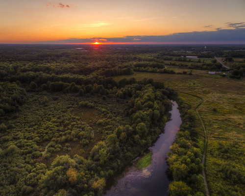 hdr aerial drone quadcopter landscape sunset stlawrence university college campus creek stream northcountry canton newyork