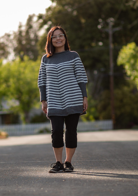 Masae's first hand-made knitted sweater. © Andrew Yee