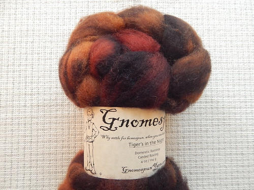 Gnomespun Domestic Romney, colorway Tiger's in the Night