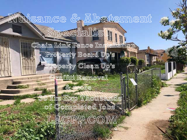 nuisance property fence entire lot