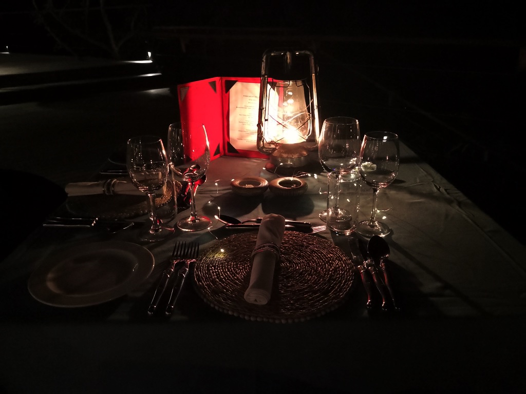 Dinner set-up at andBeyond Phinda Mountain Lodge