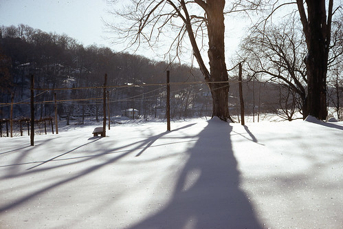 filmphoto film 35mm film35mm winter snow shadows sky landscape kodachrome yashica