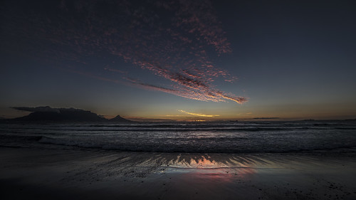 sun sunset cape town table mountain sunlight beach water sand ocean sea nikkor nikon d800 d800e color nature mood