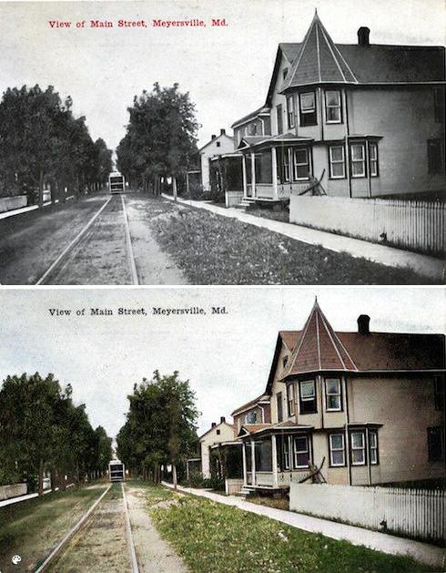 Main Street, Myersville, Circa 1900, Comparison