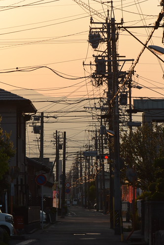 yokkaichi6296 by tanayan, town cityscape mie yokkaichi japan nikon v3 sunset evening 三重 四日市 日本 road street alley
