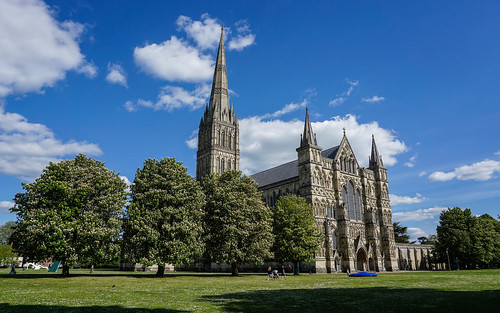 cathedral anglican architecture salisbury wiltshire cityscape outside sunny summer building