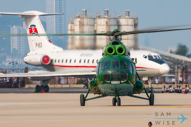 Korean Peoples Army Air Force Mi-17 Hip and Air Koryo Tu-134